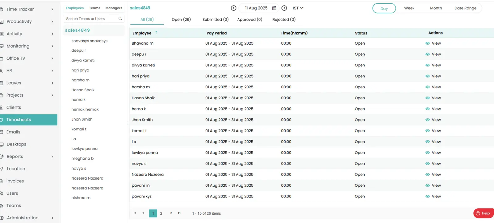 Timesheet Approval & Invoice Generation
