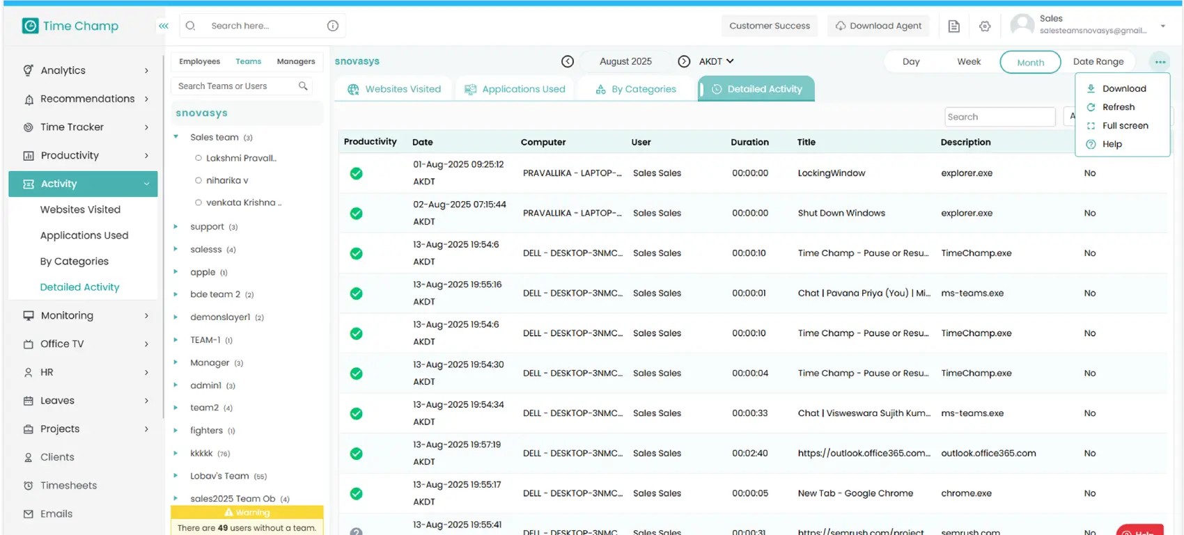 Analyze Worklog Reports